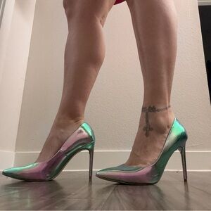 Iridescent pink to green Stiletto Heels